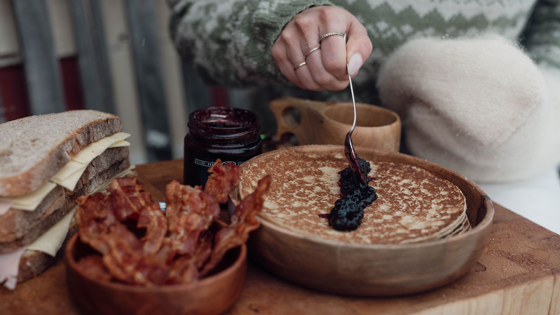 Pannekake med blåbær