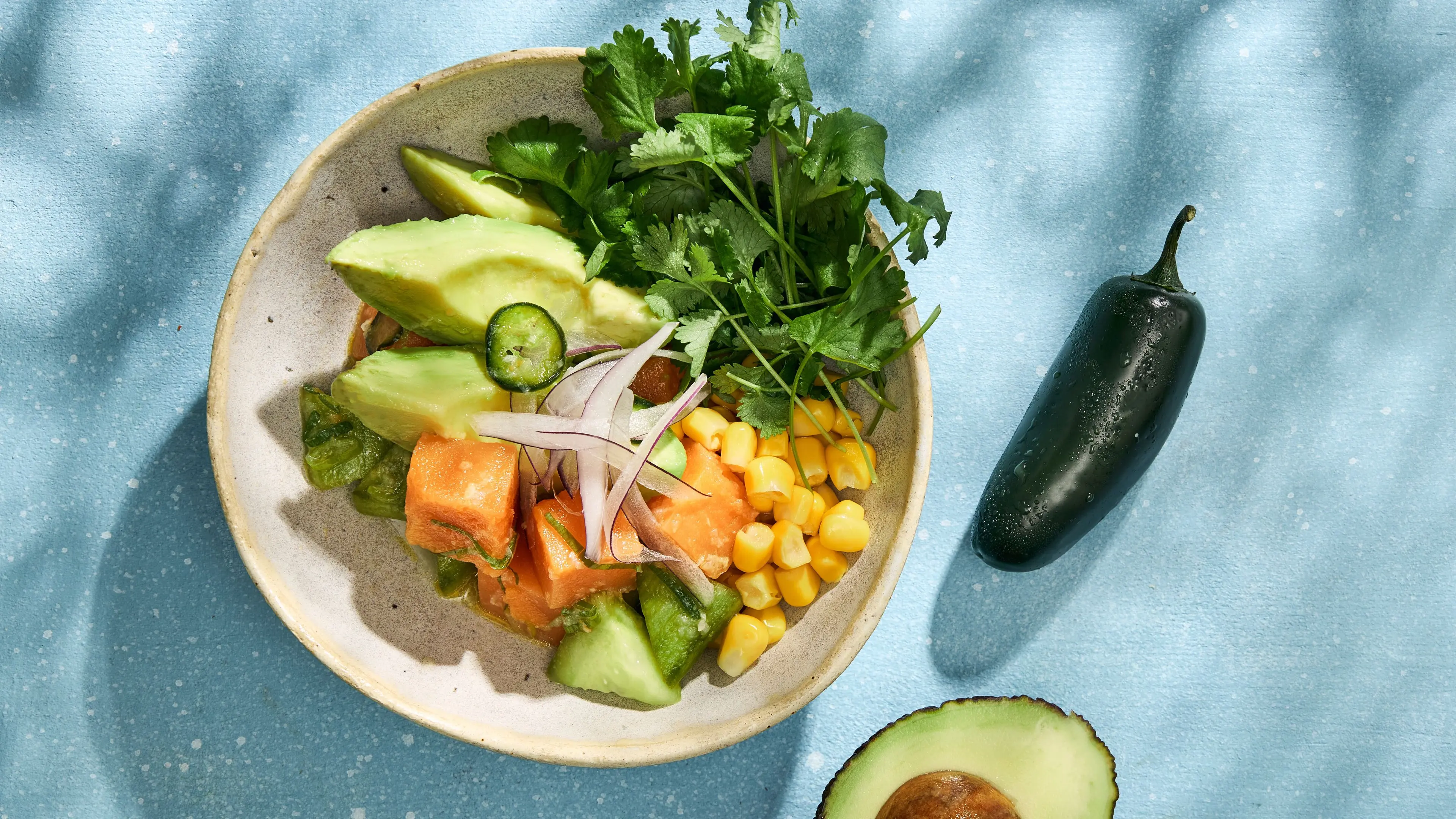 Ceviche med gurka och avokado