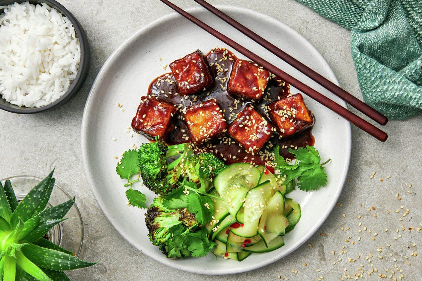 Tallrik med växtbaserad middag