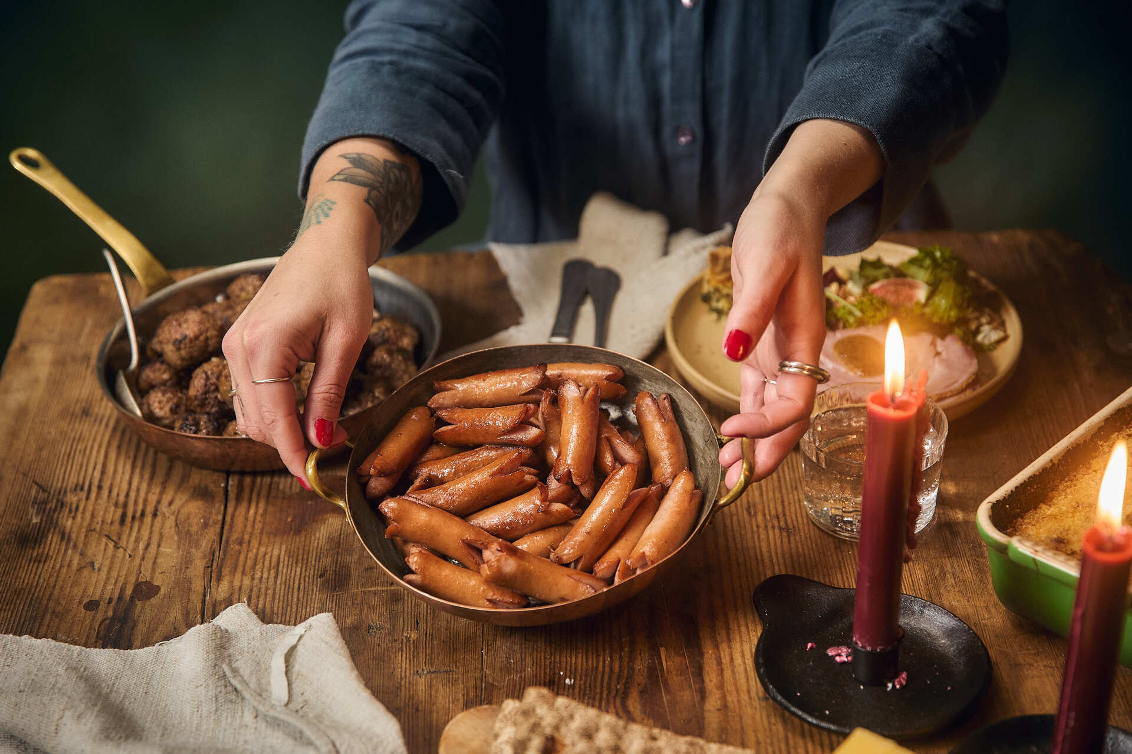 Tre julsillar i glasburkar