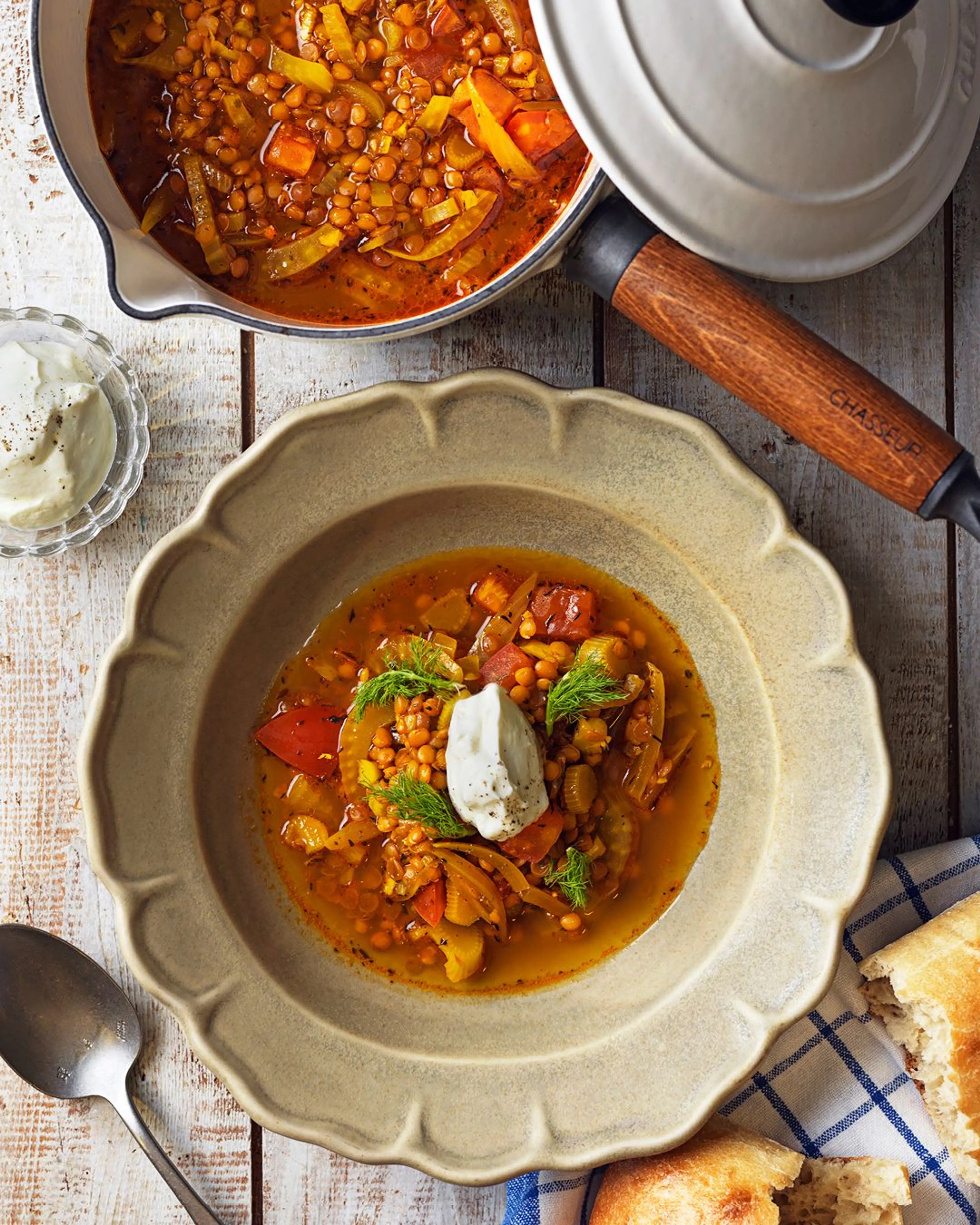 Linsbouillabaisse med vardagsaioli