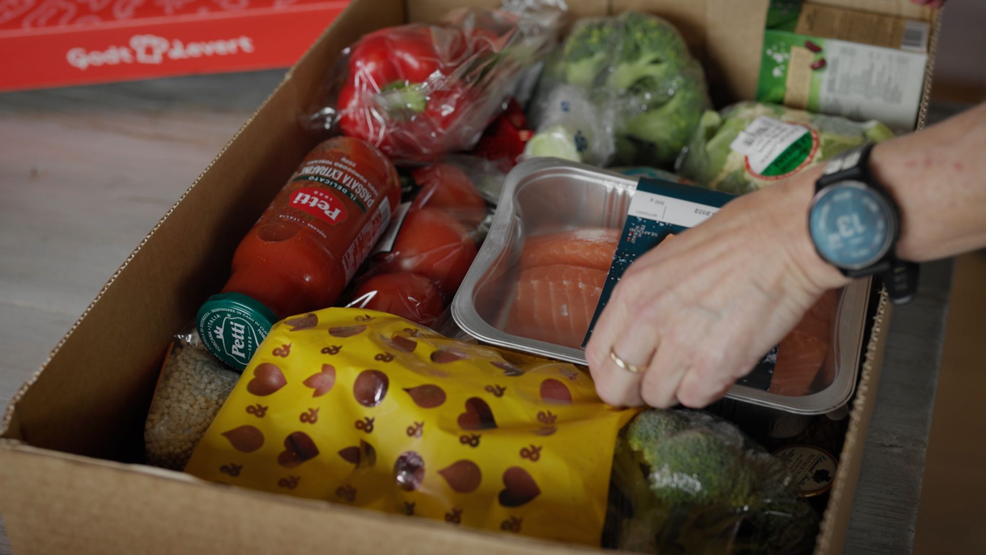 Matkassen inneholder ferdig porsjonerte middager.