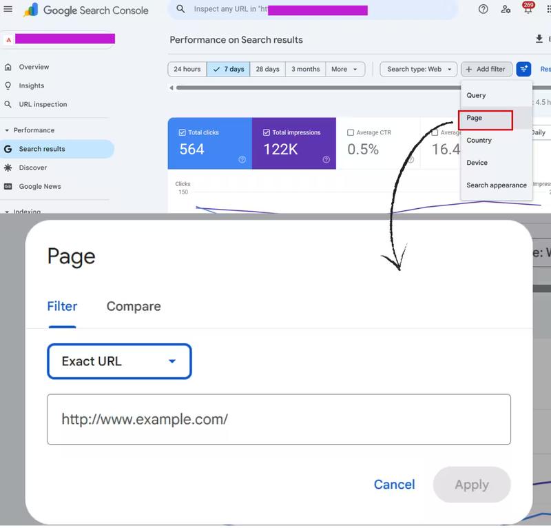 GSC Filter by Page and Pull Query Data
