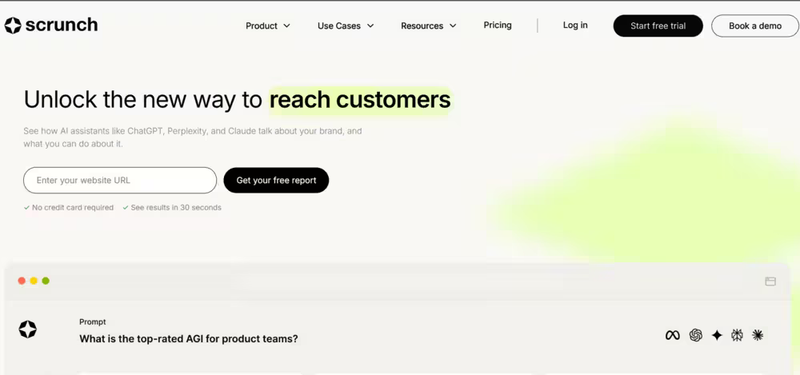 Scrunch AI homepage