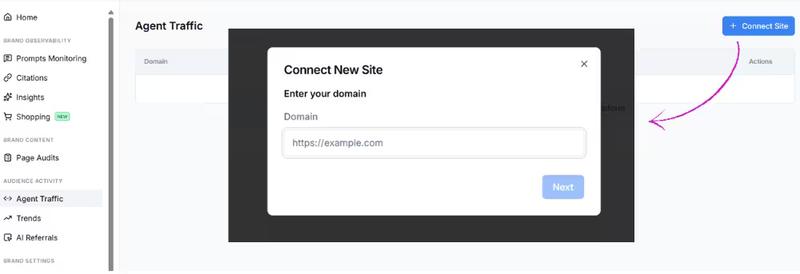 Scrunch AI - Agent Traffic Monitoring