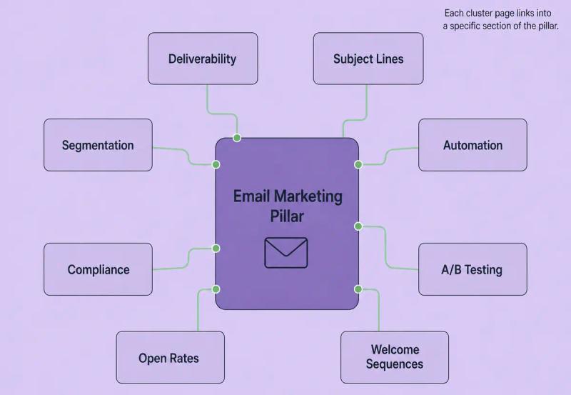 A SaaS pillar with comprehensive informational architecture