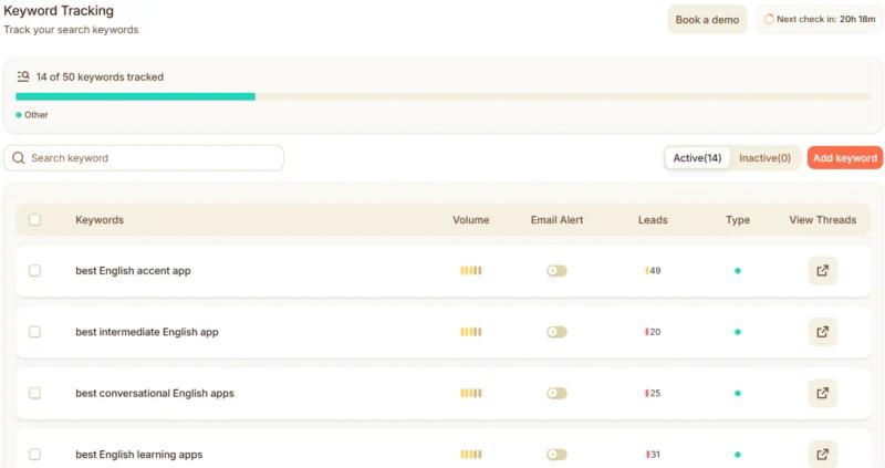 Crowd reply keyword Tracking