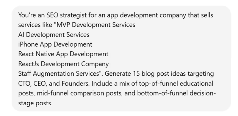 Prompt to Brainstorm Content Ideas