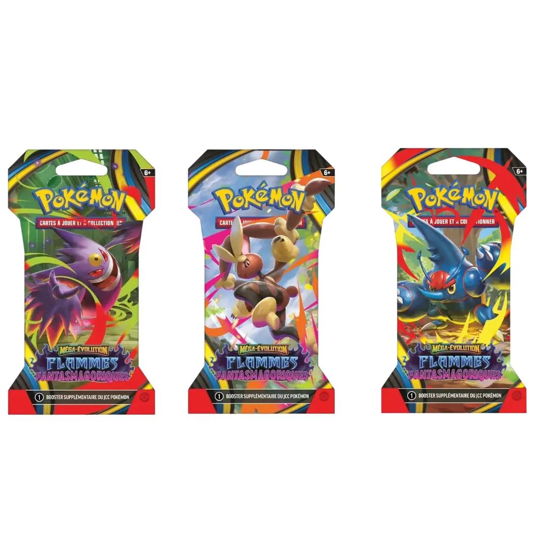 3X BLISTERS POKEMON FLAMMES FANTASMAGORIQUES (ME 02) SCELLÉS - FR