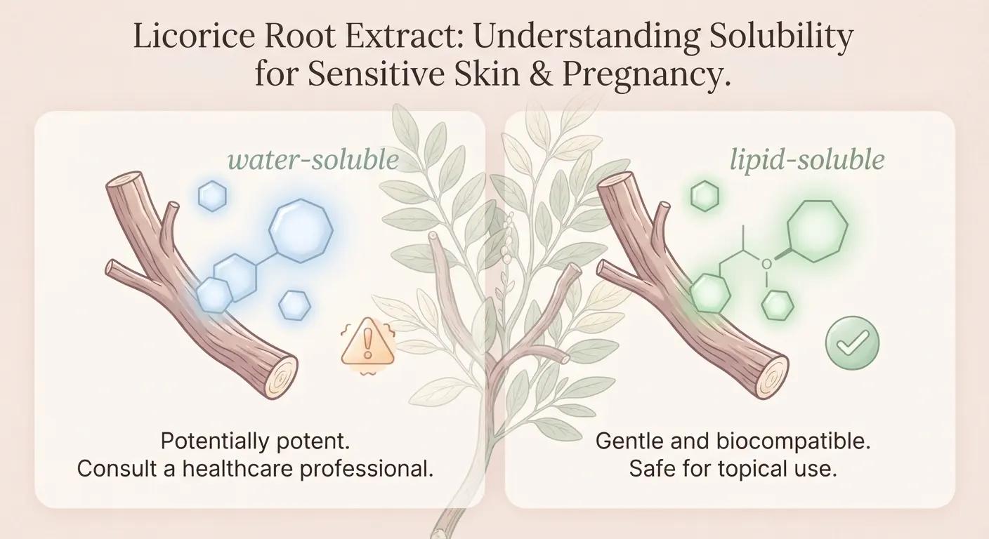 Side-by-side comparison of glabridin and glycyrrhizin for pregnancy and sensitive skin safety