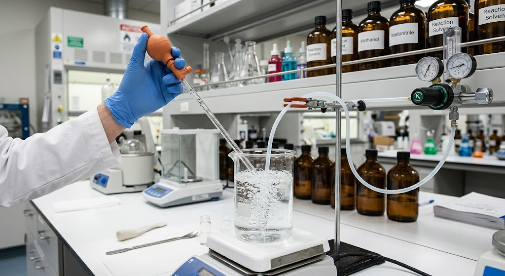 Laboratory nitrogen sparging process for EGCG formulation under amber glass