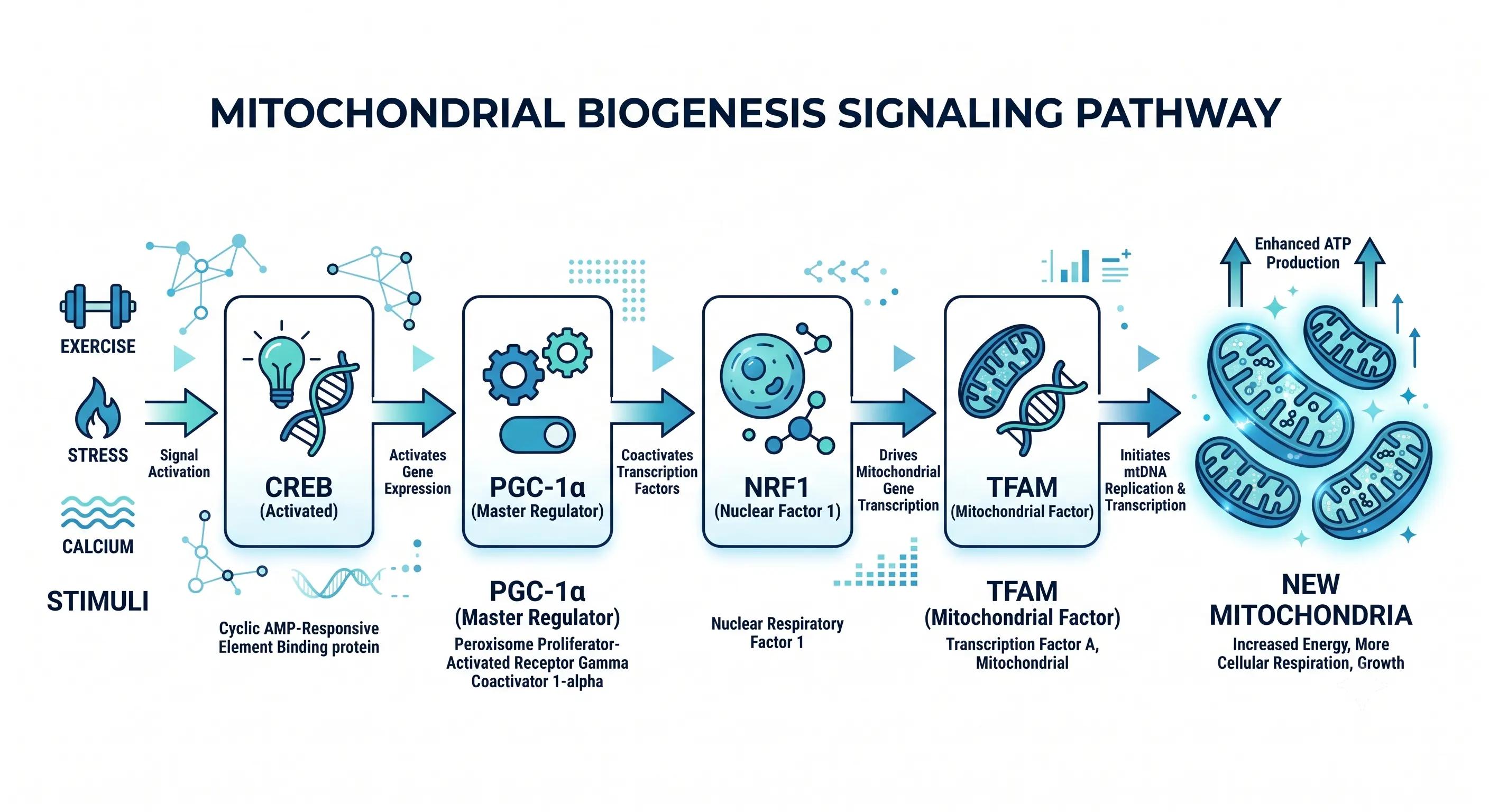 PQQ Activation CREB-PGC-1α-NRF1-TFAM Signal Path Diagram