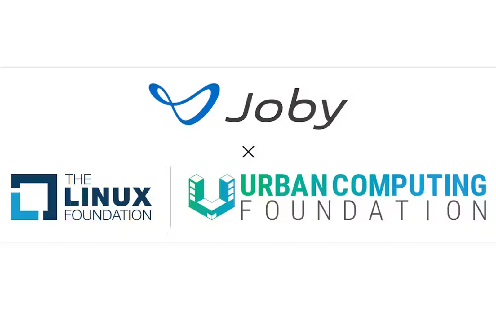 Joby logo is shown alongside The Linux Foundation and Urban Computing Foundation, indicating a partnership
