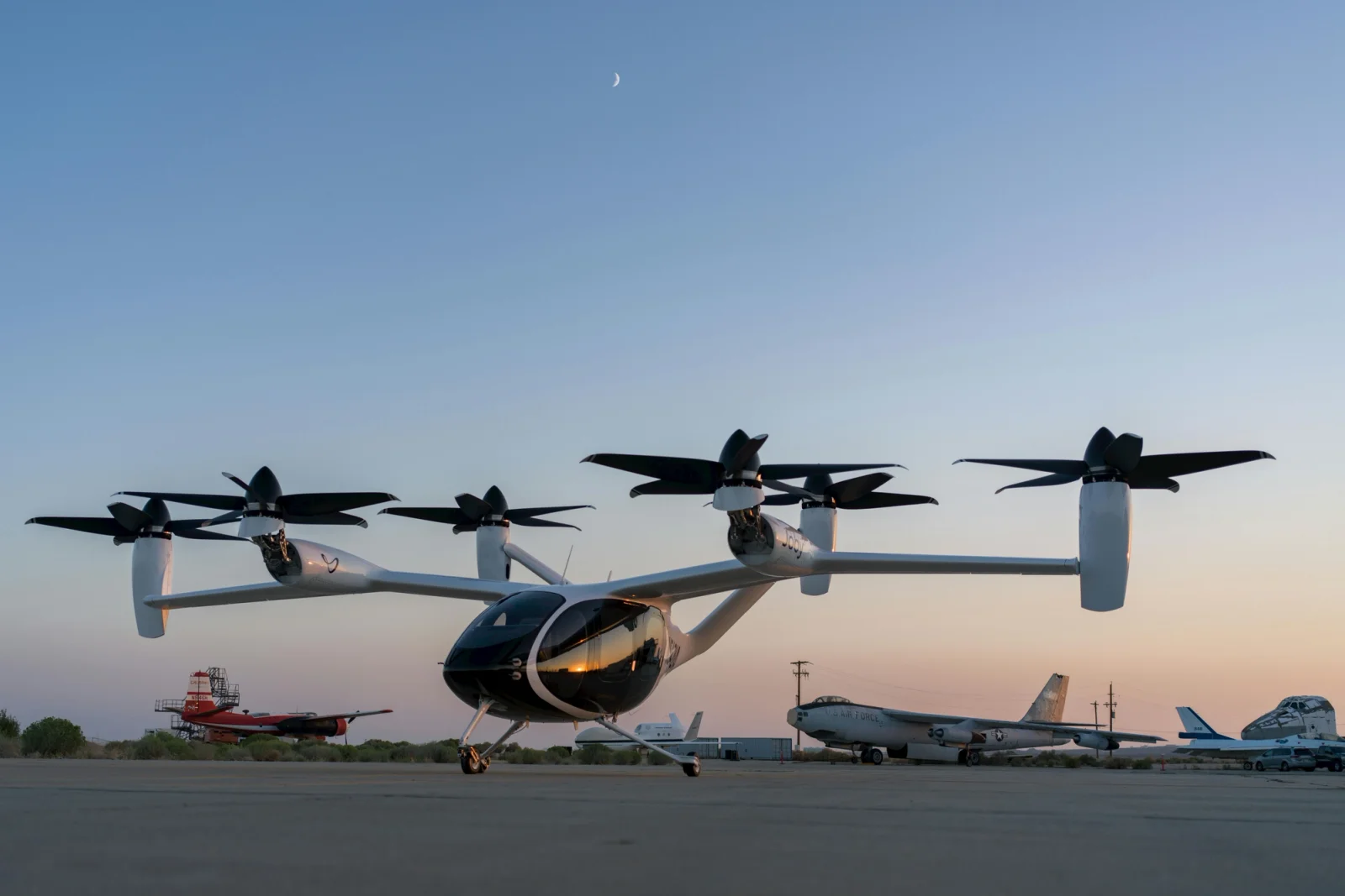Joby recently delivered its first electric vertical take-off and landing (eVTOL) aircraft to Edwards Air Force Base as part of the company’s contract with the U.S. Air Force. Joby Aviation Image