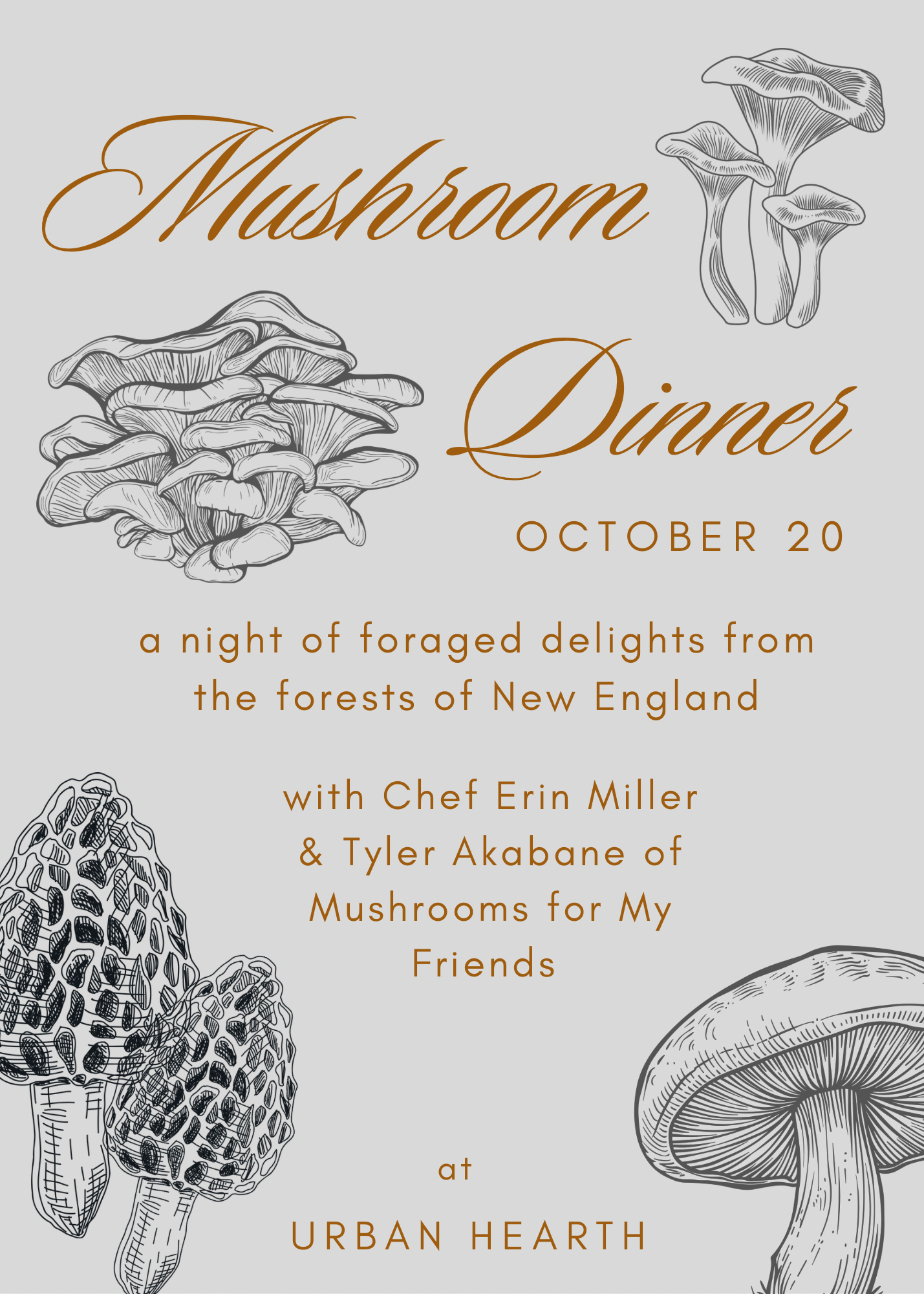 A Dinner in the Forest: An Evening of New England Mushrooms at Urban Hearth