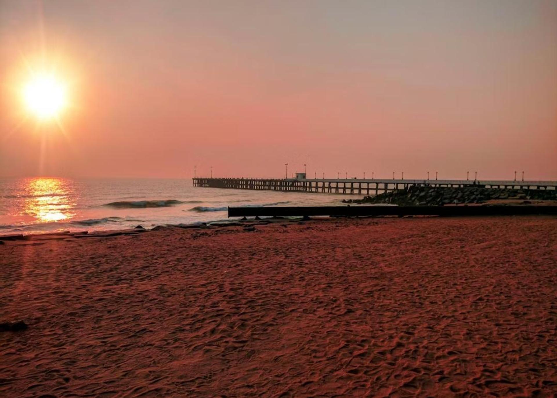 The calm sea shore