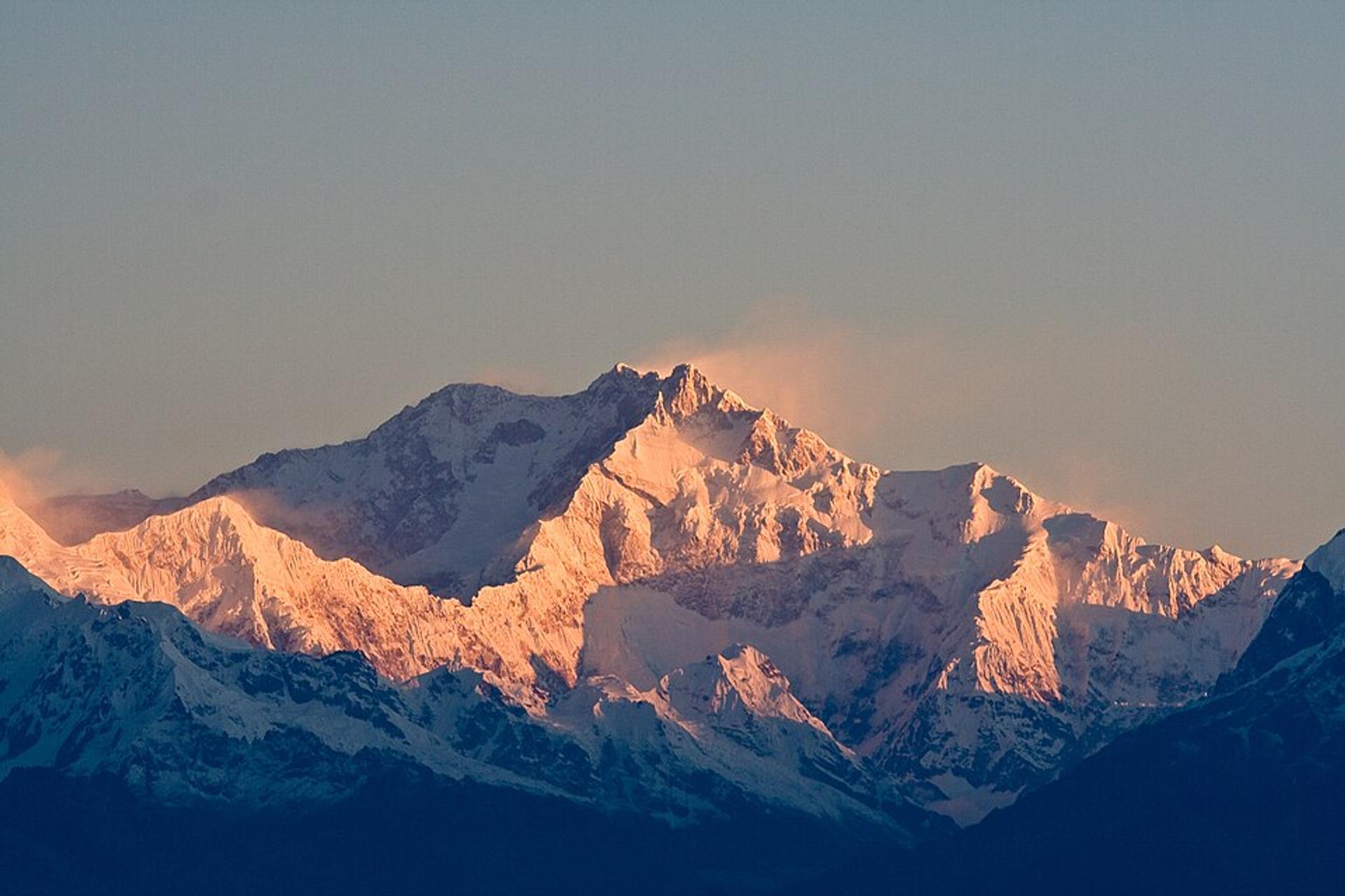 A view of the Morning Sunlight at Kanchenjunga