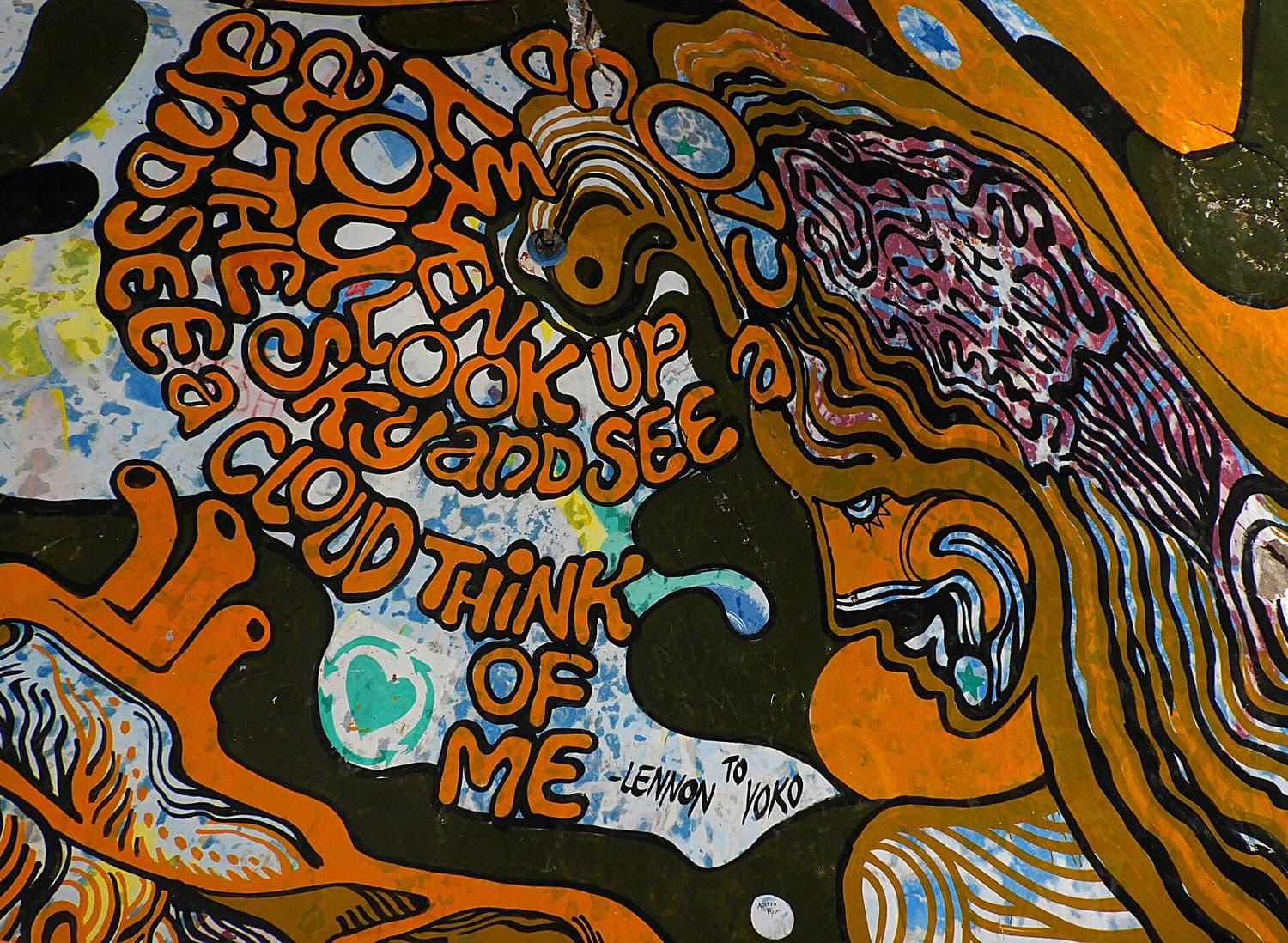 Graffiti in the abandoned Mahesh Yogi's Ashram