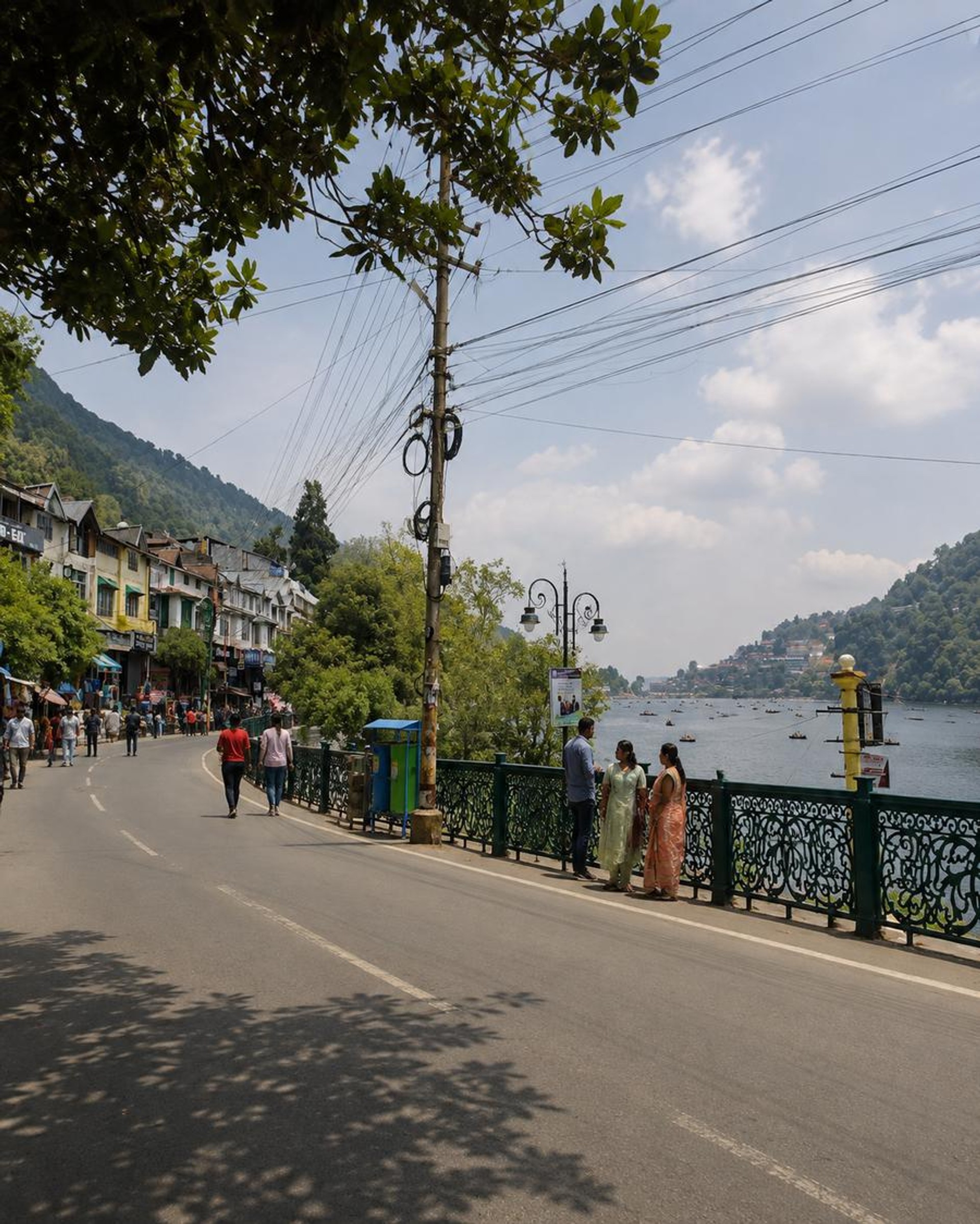 Nainital street by the lake