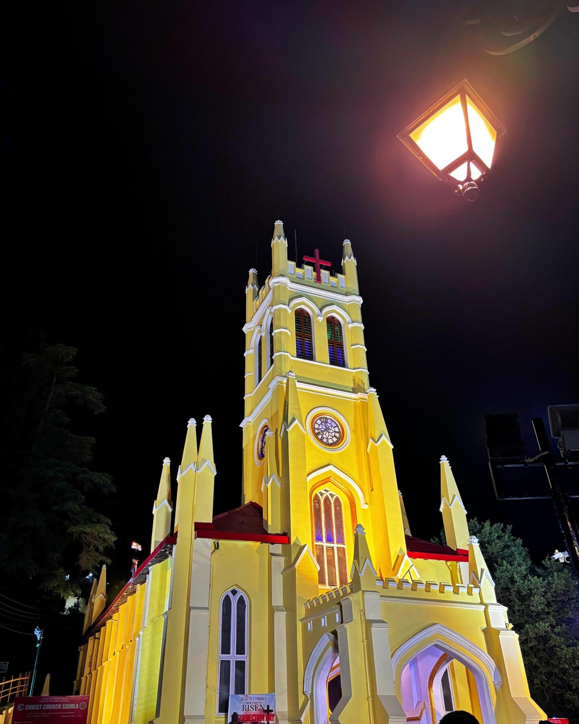 Shimla church at night
