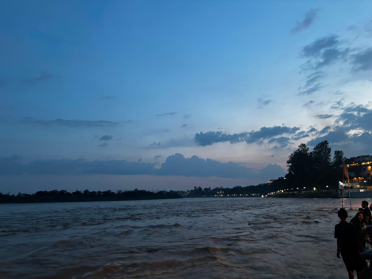 Triveni Ghat at dusk