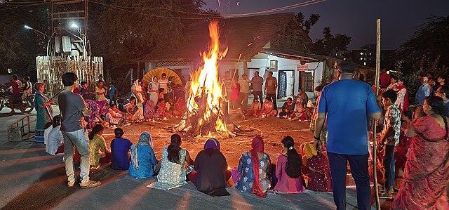 Holika Dahan, a symbol of the triumph of good over evil