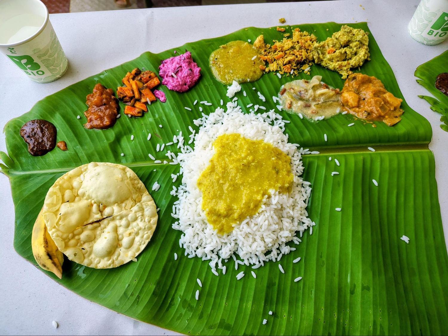 Vegetarian meal of Kerala