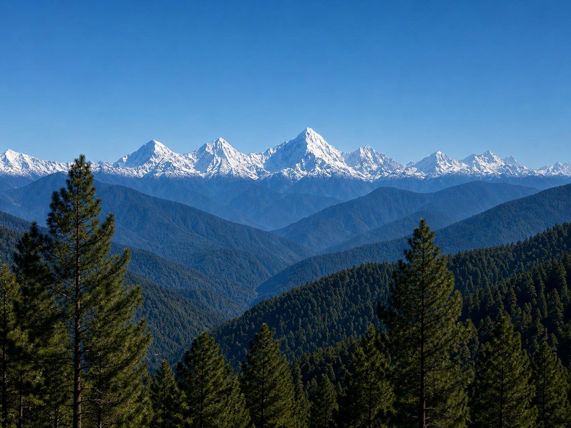 Mukteshwar Himalayas view