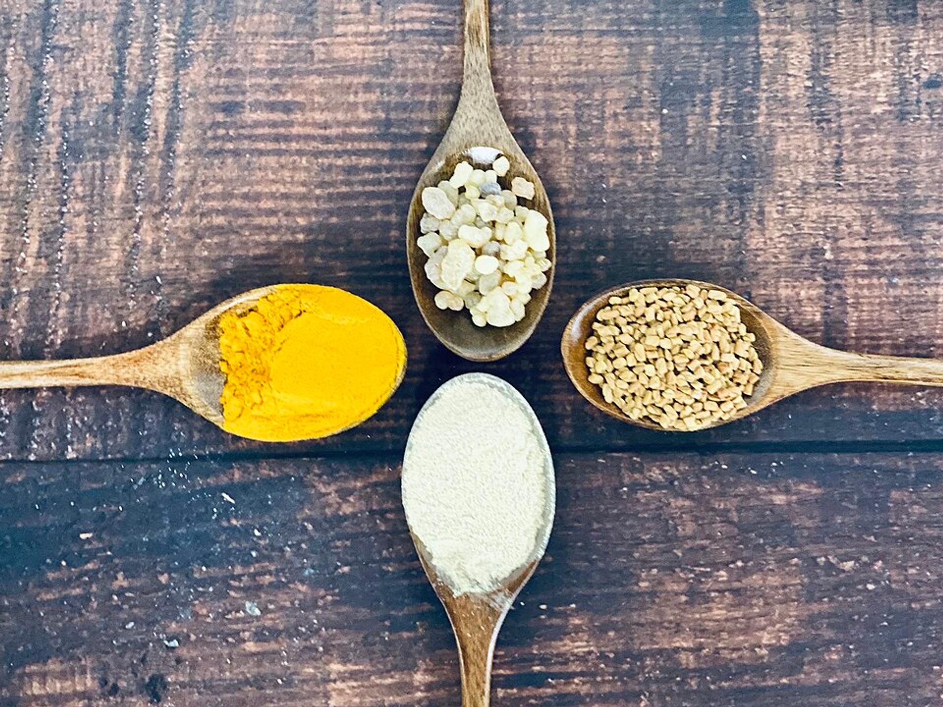 Ayurvedic Medicines: Turmeric, Fenugreek, Ashwagandha, and Boswellia