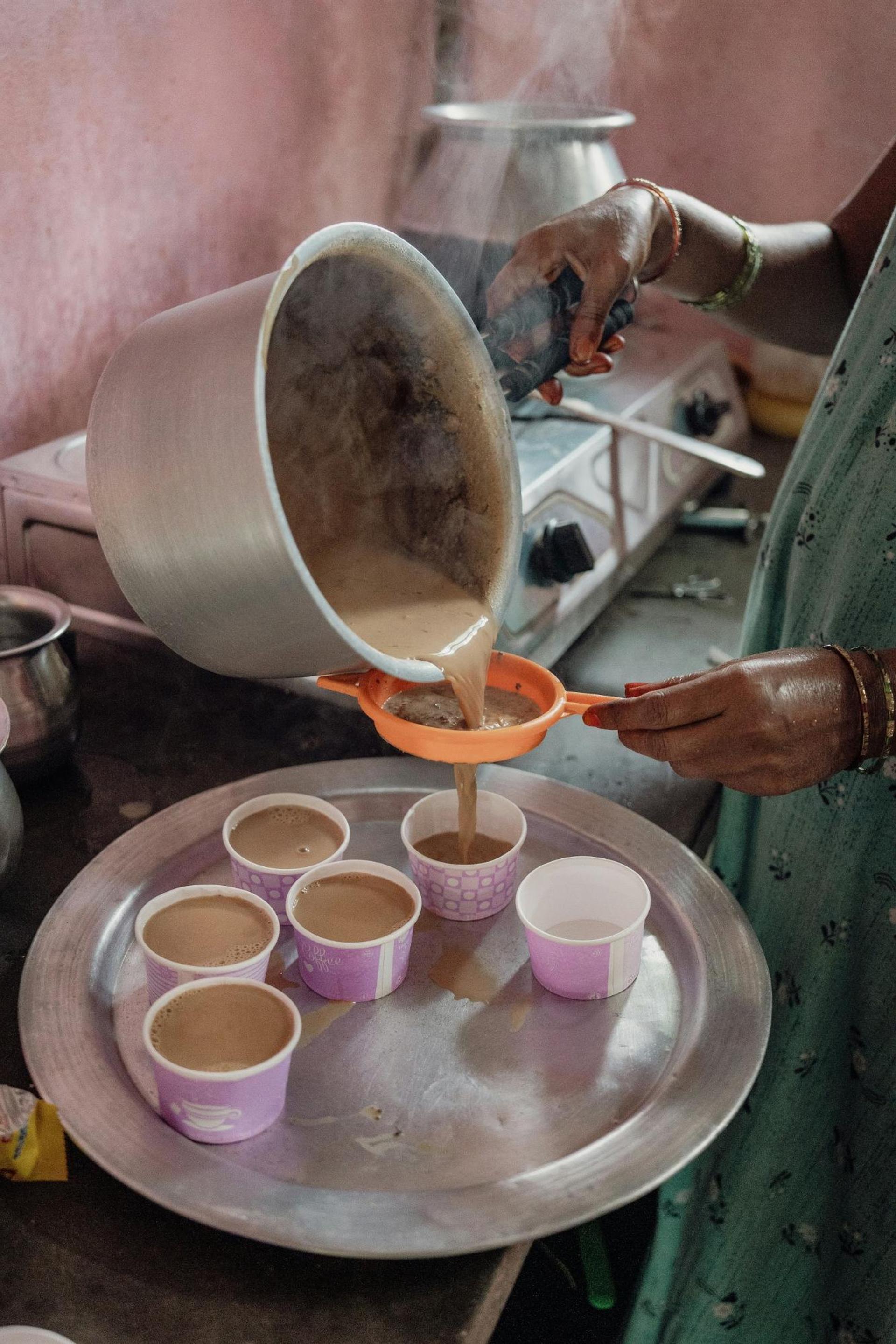 Woman preparing Chai