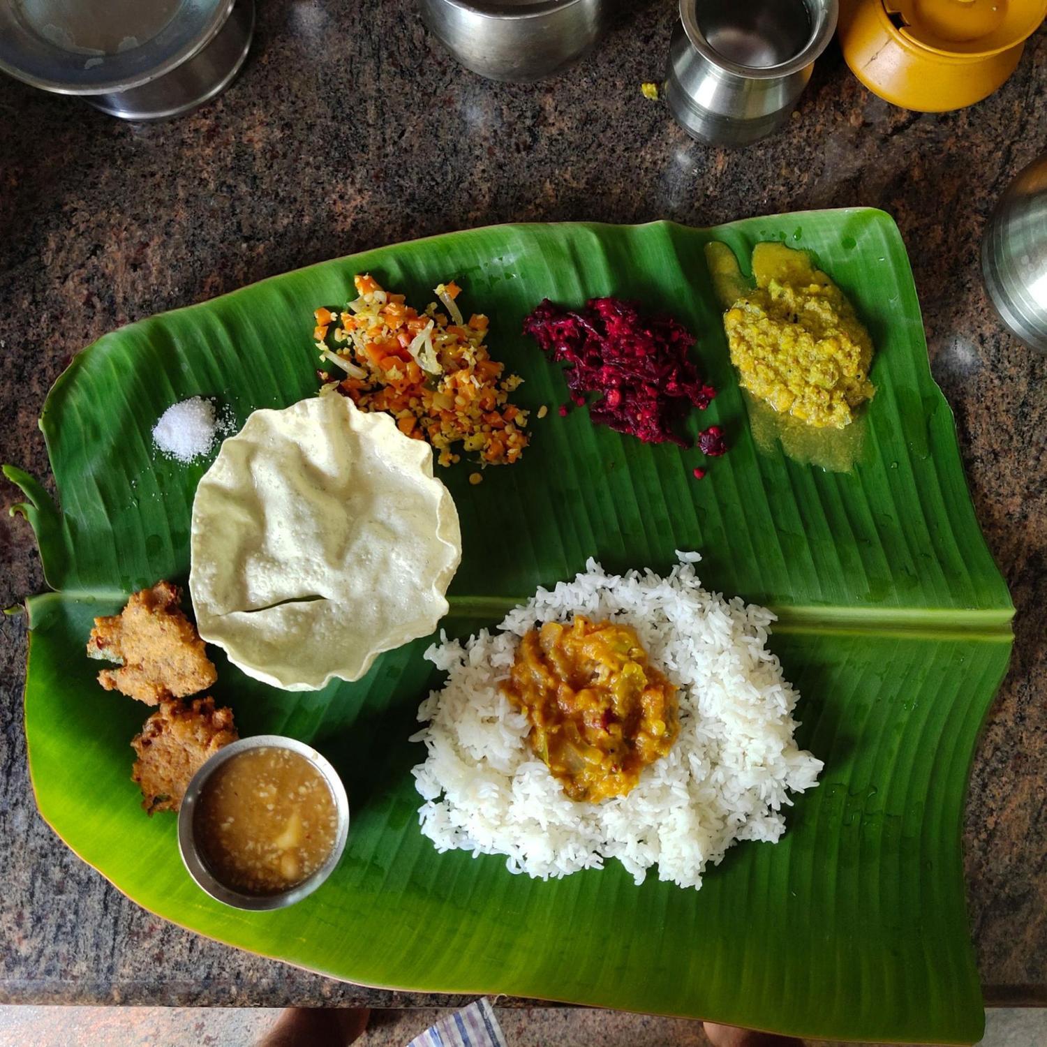 White rice on green plate