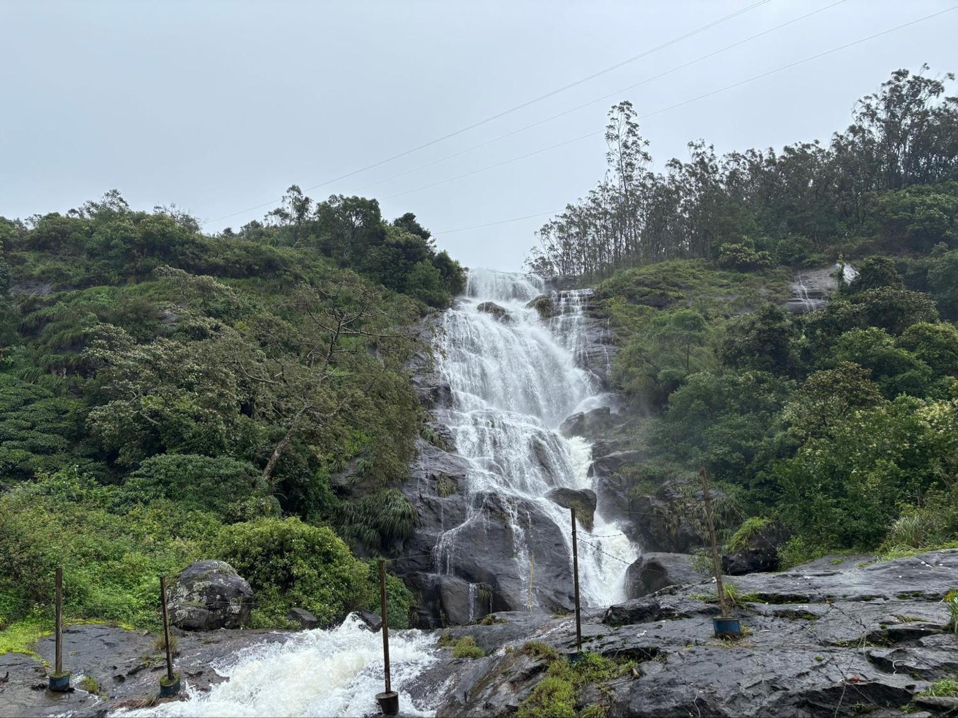 Down angle of the Cheeyappara Waterfalls