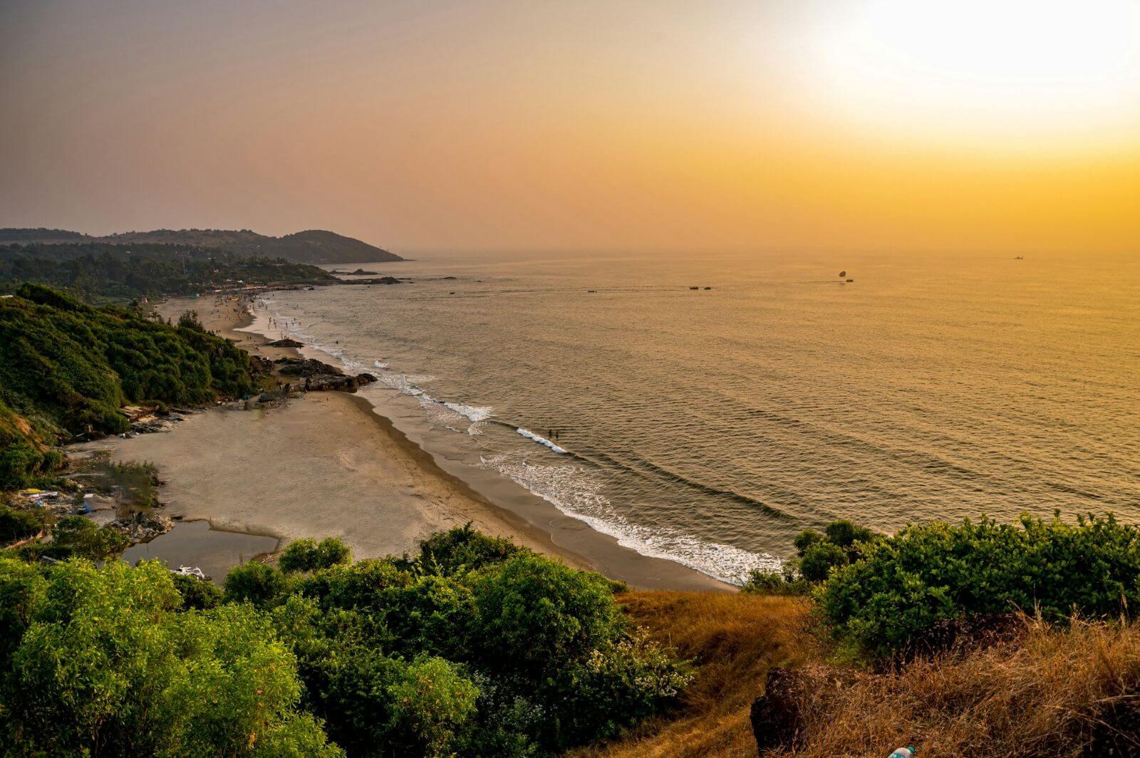 Vagator beach view from Chapora fort