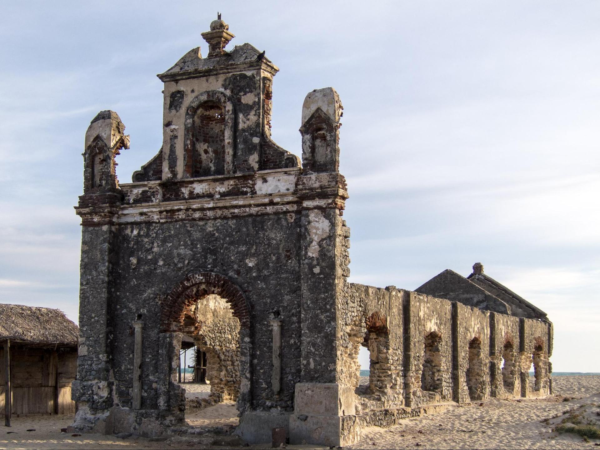 Ruins of church in Dhanushkodi town