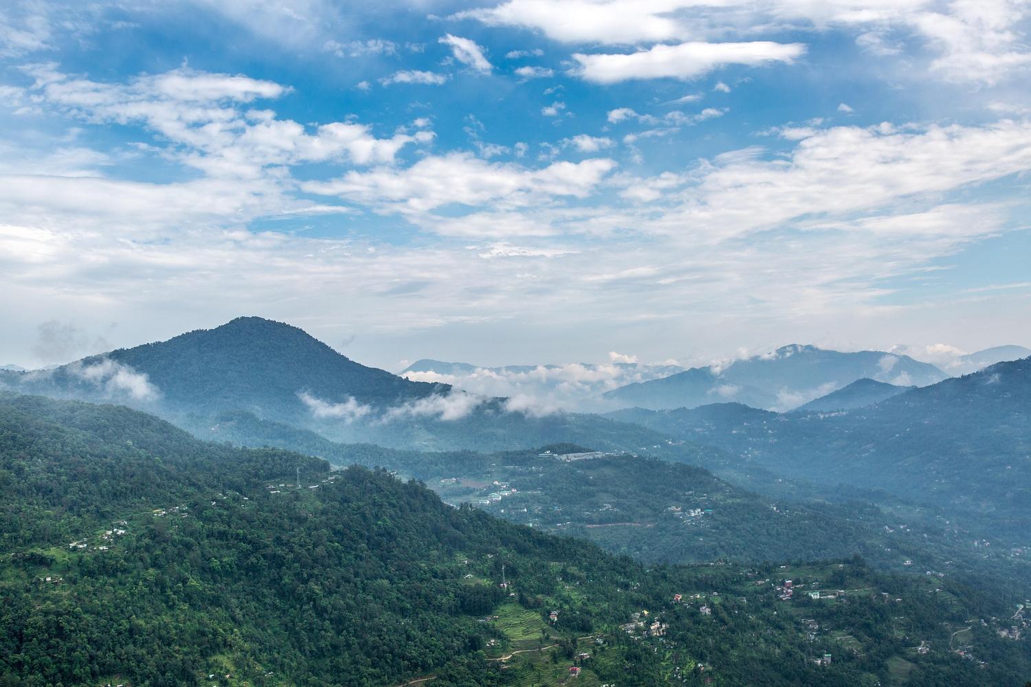 A scenic view of the hills