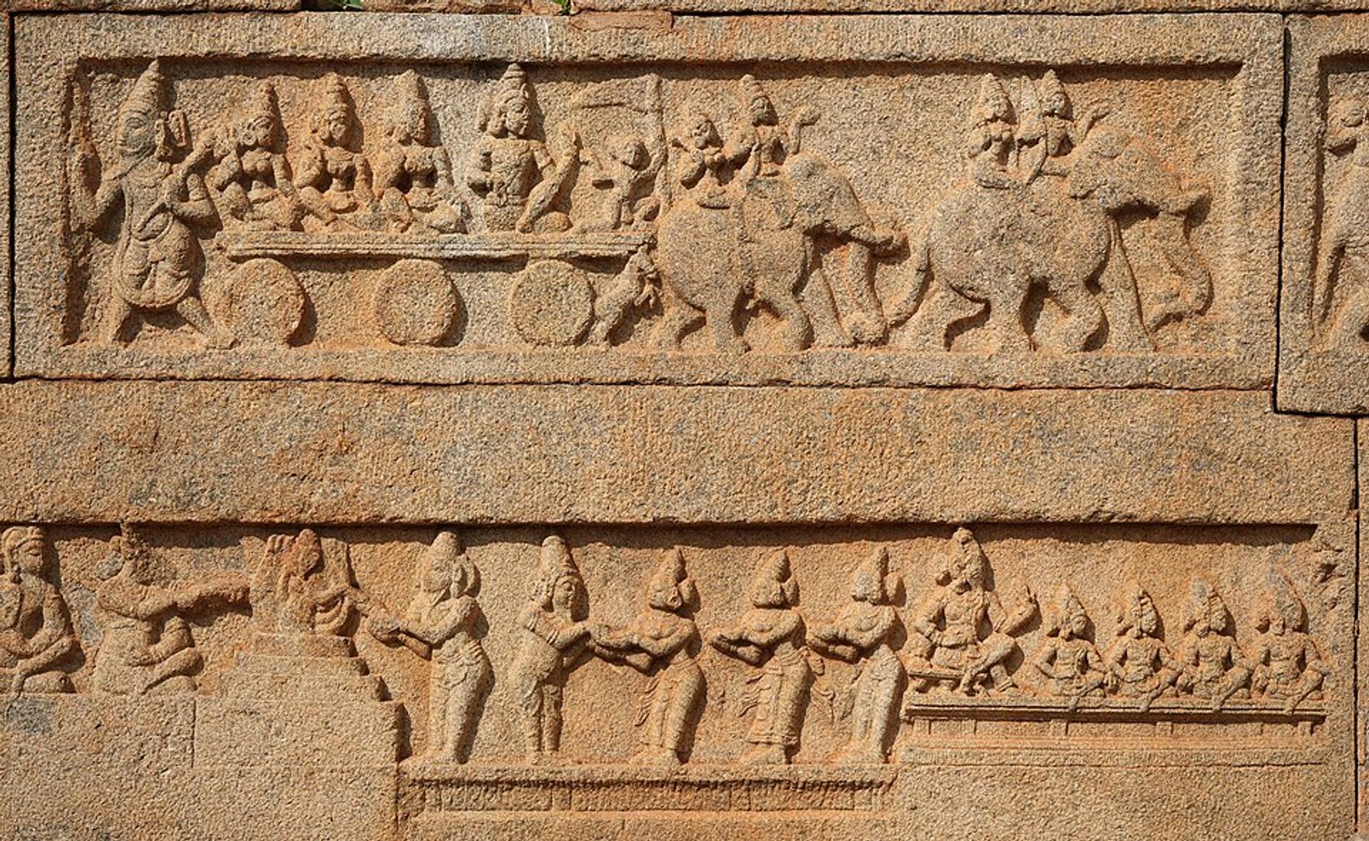 Wall of Hazara Rama Temple, Hampi