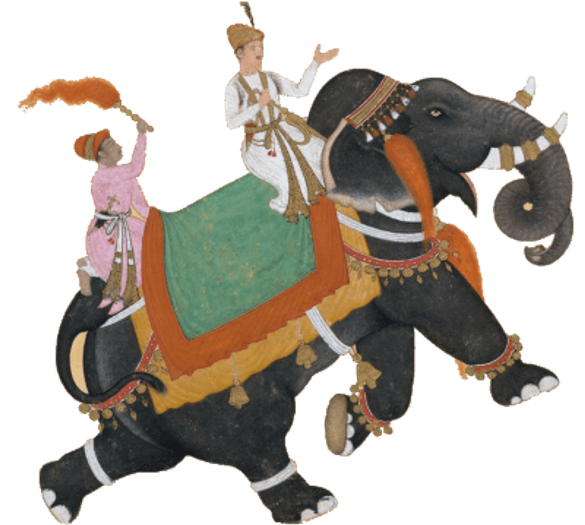 Painting of elephant riders