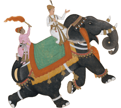 Painting of elephant riders