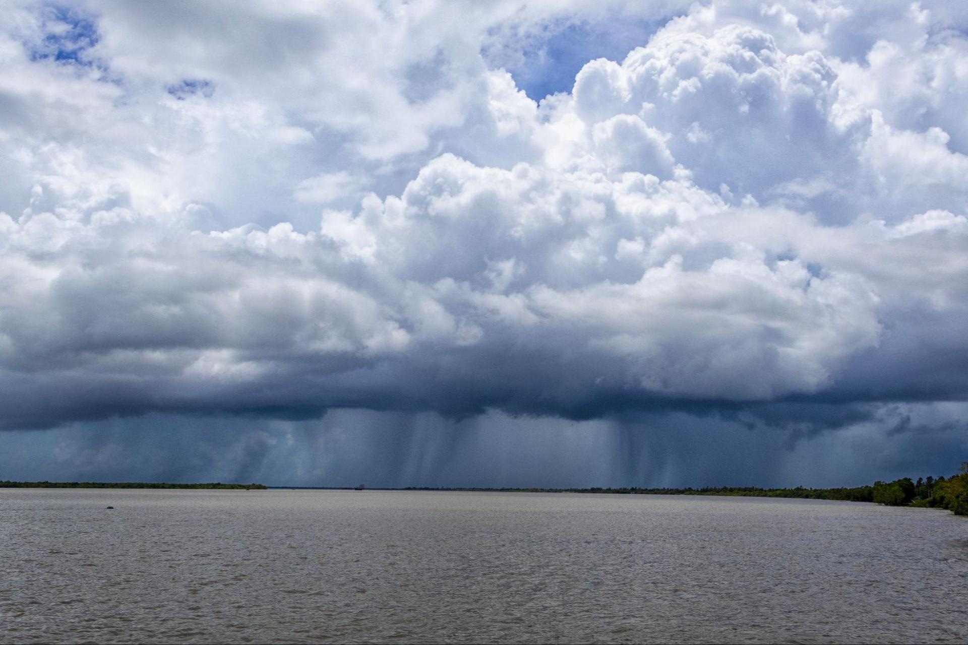 A large cumulonimbus cloud over the swamps of Sundarban