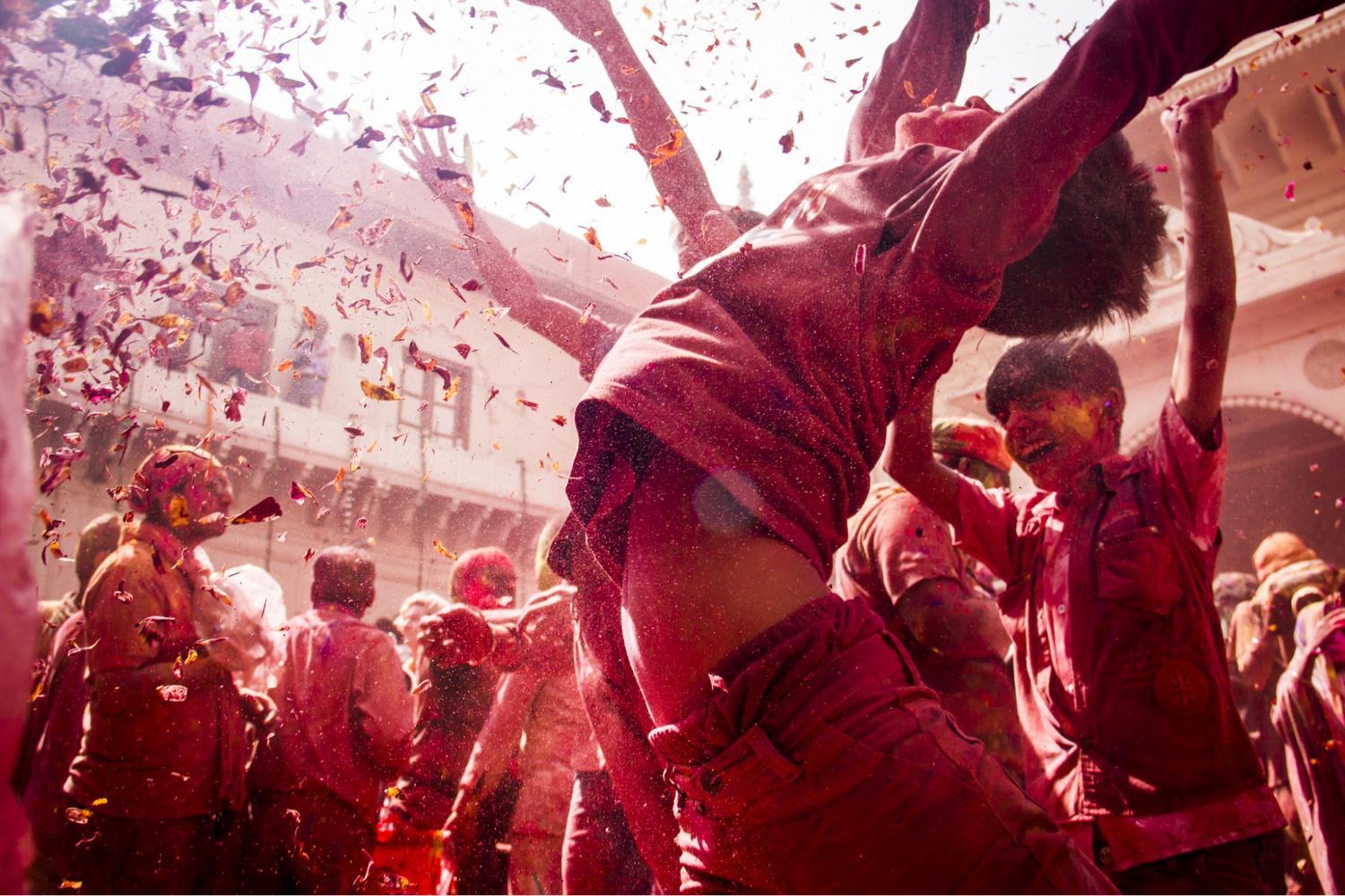 Kids enjoying Phoolon ki Holi