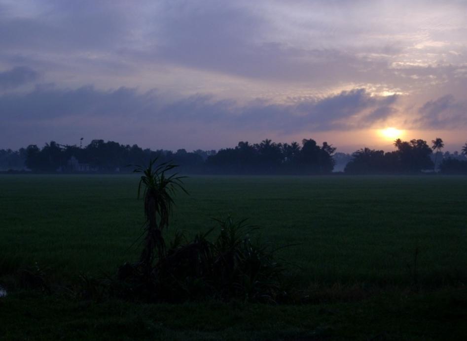 The morning sunrise view from Kerala