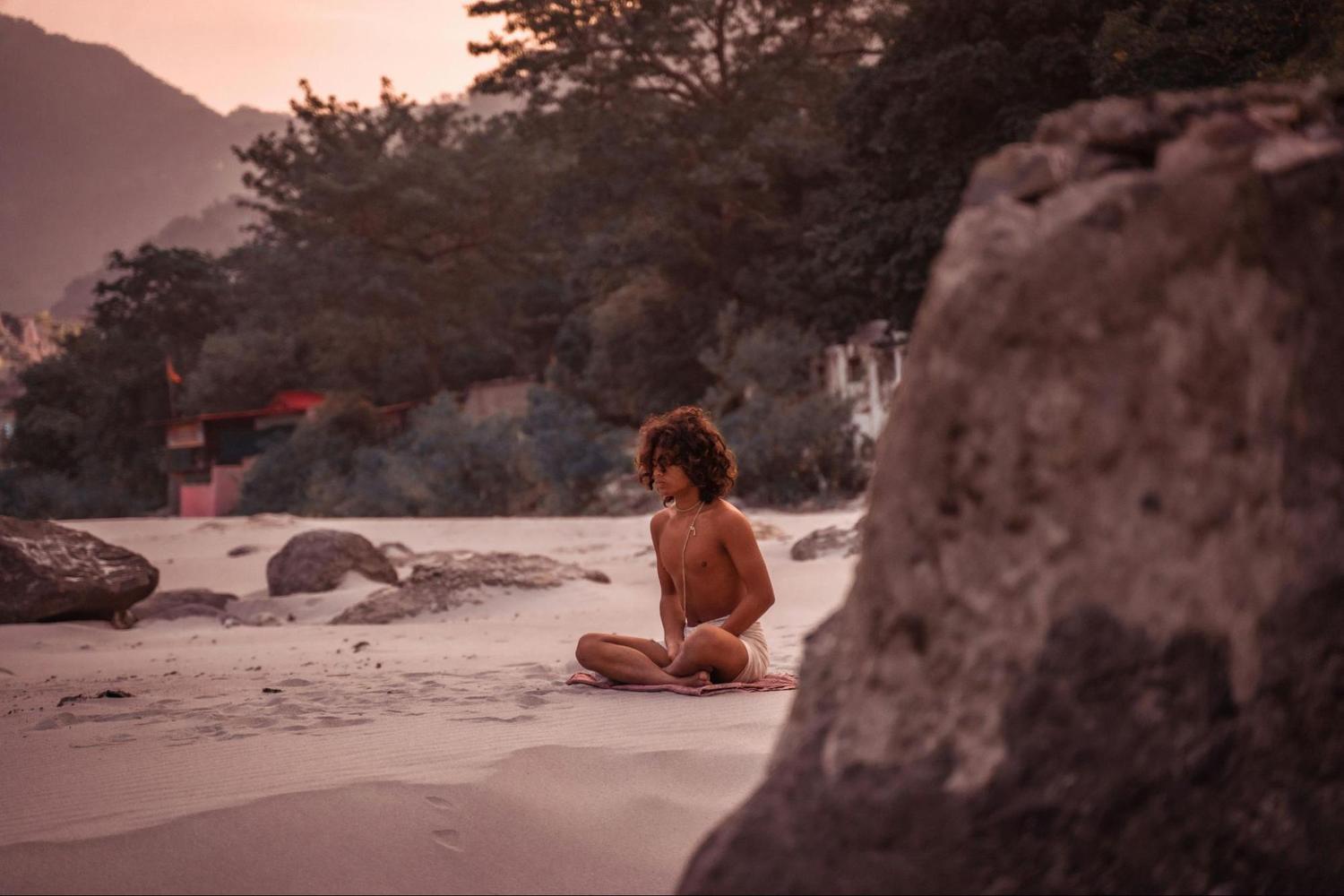 Sadhu doing yoga