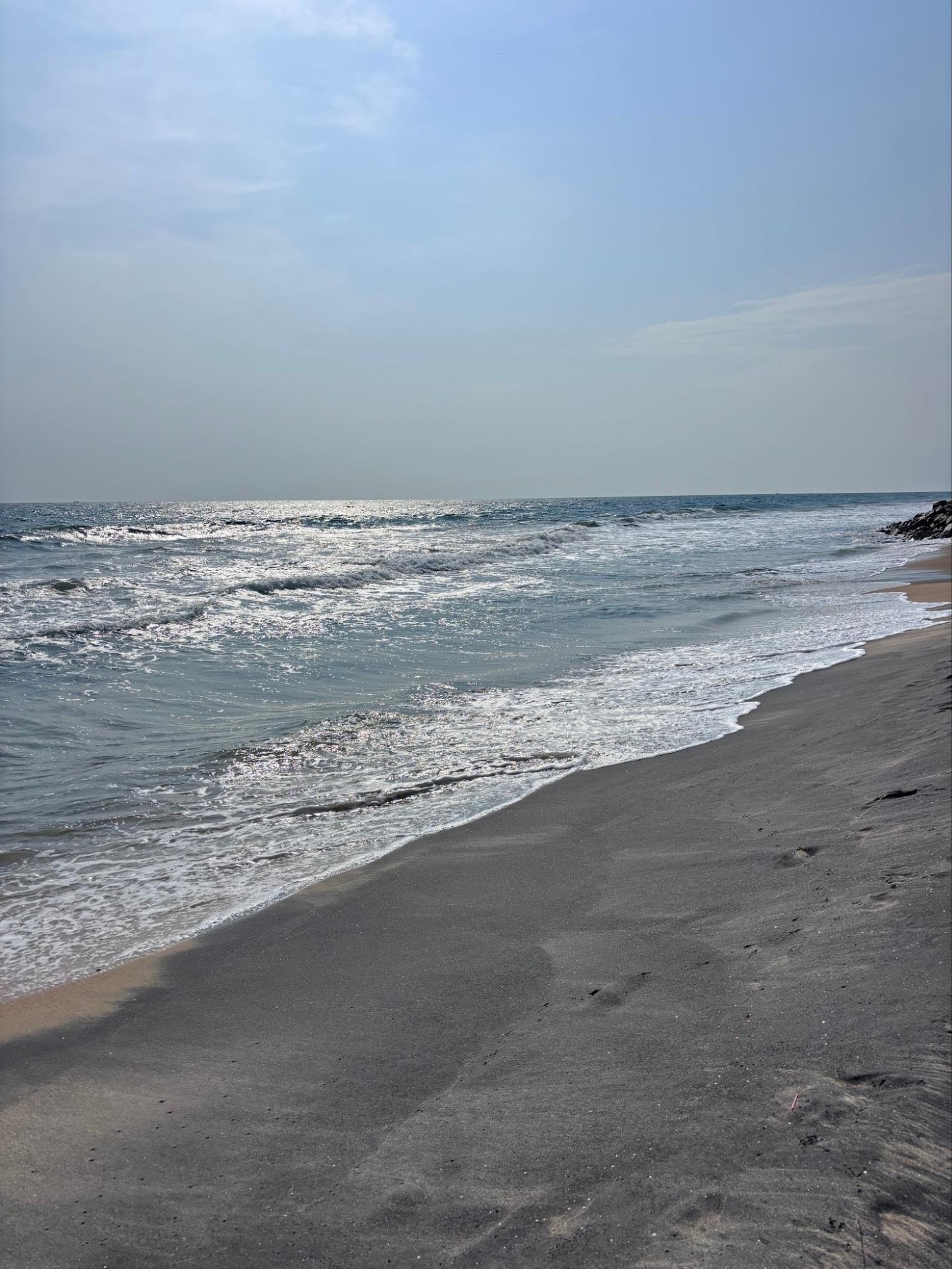 Varkala dark sand beach