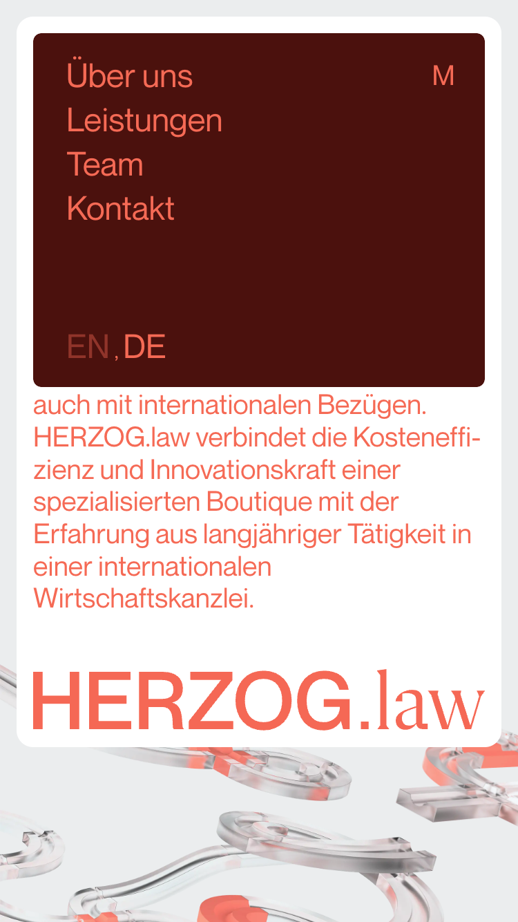 HERZOG.law mobile menu