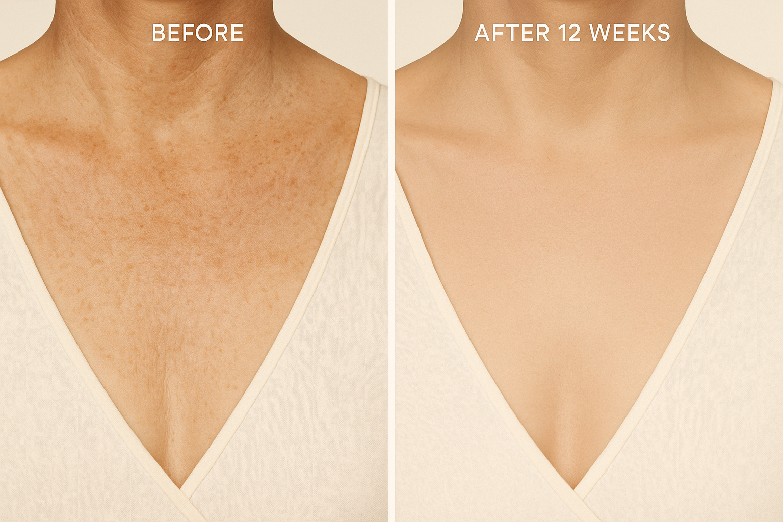 Décolletage after 12 weeks of treatment