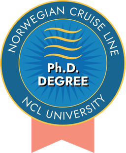 Norwegian cruse line Ph.D. degree certification seal