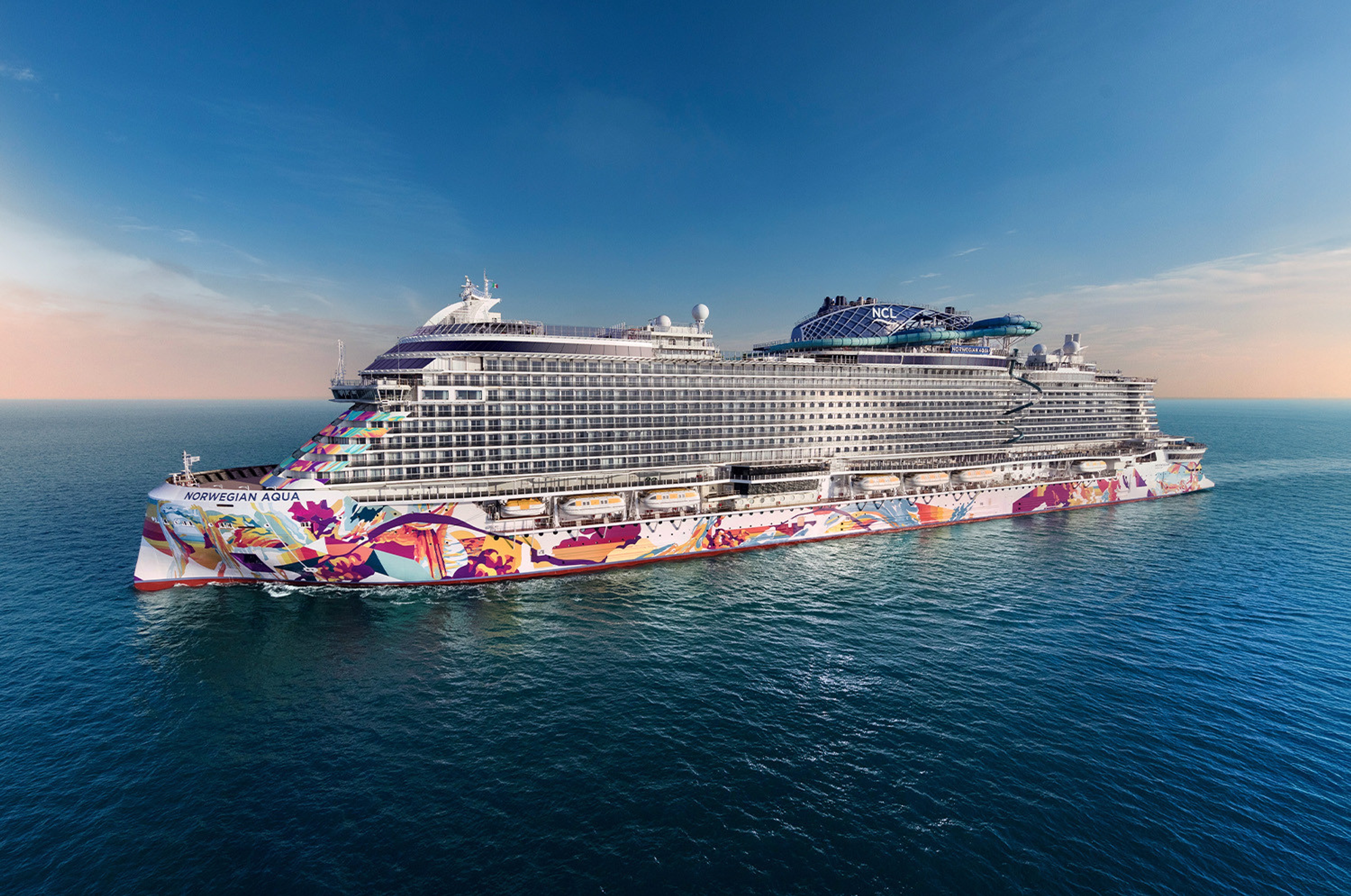 Norwegian cruise ship in the ocean