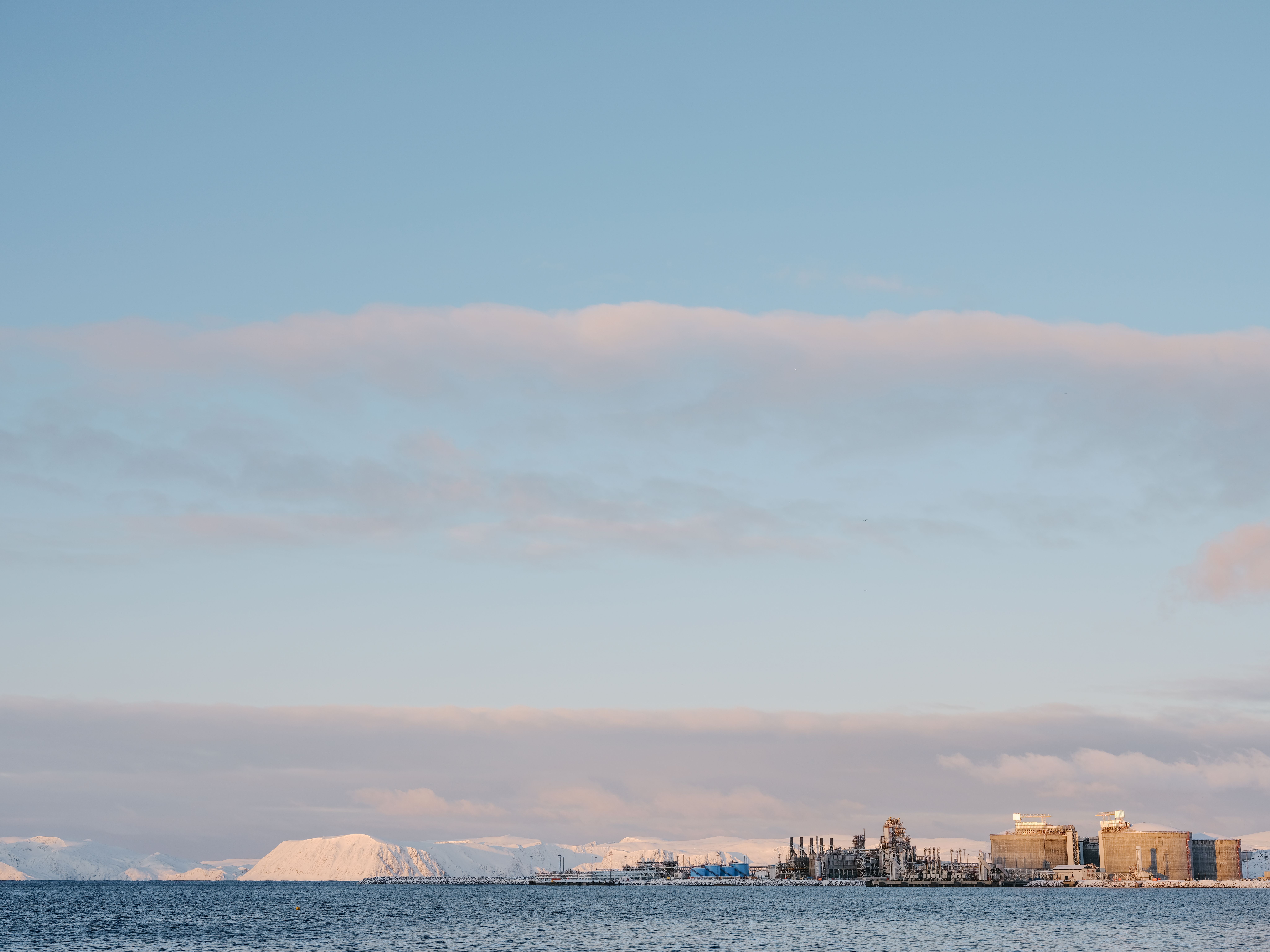 The Hammerfest LNG facility in the winter time