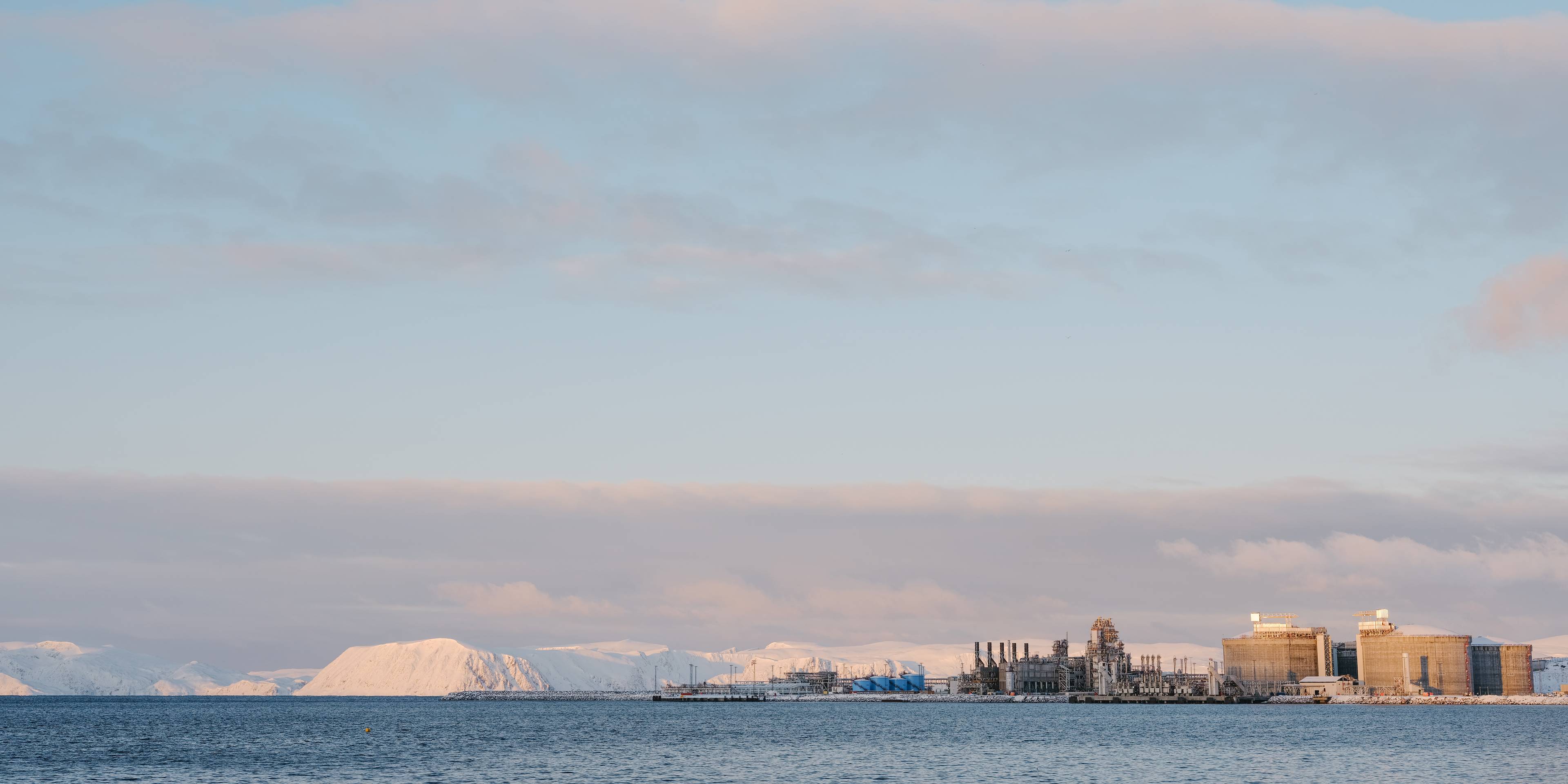 The Hammerfest LNG facility in the winter time