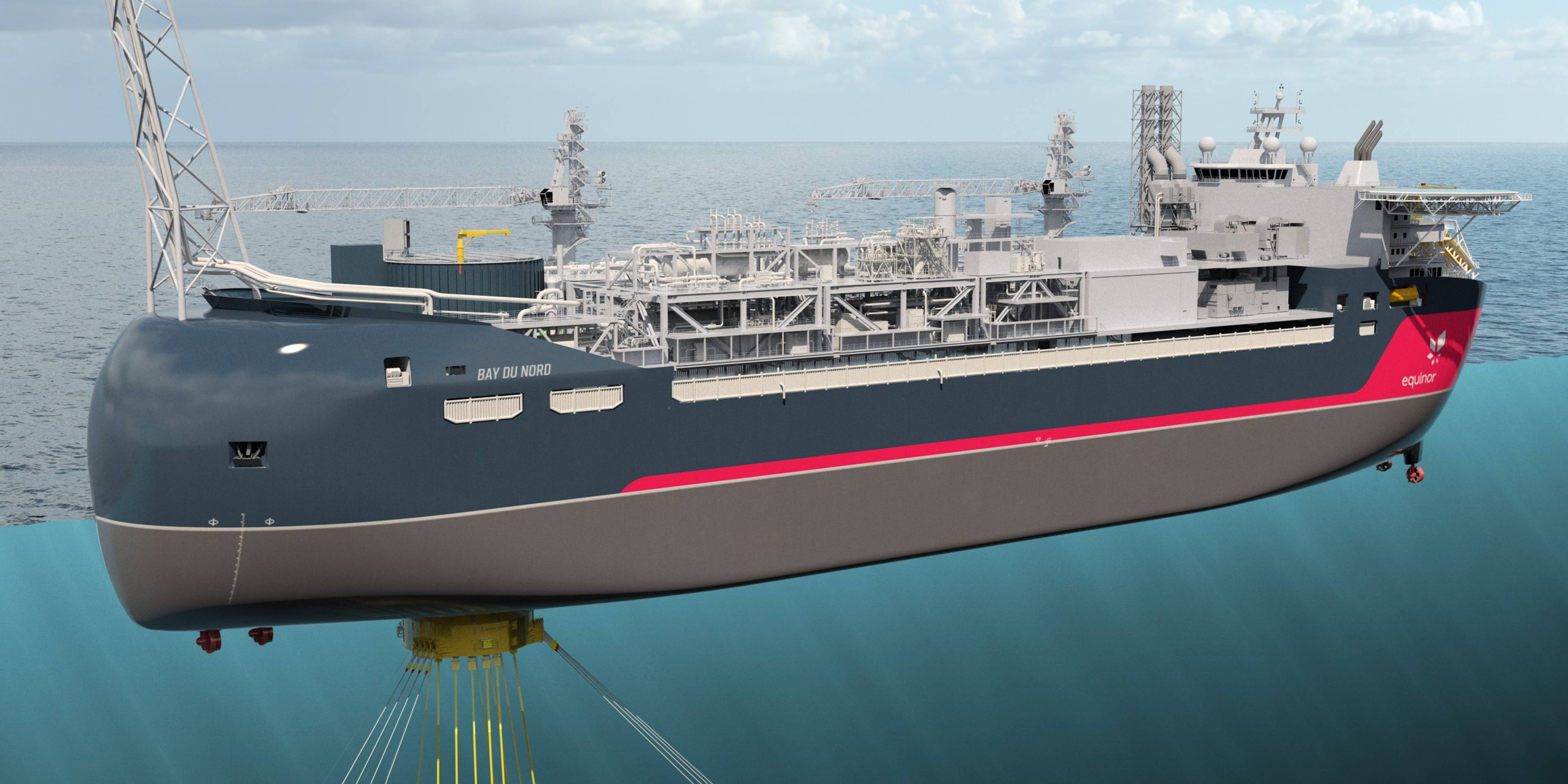 Illustration of floating production storage and offloading (FPSO) vessel